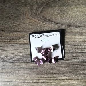 BCBGeneration Pink Hoop Earrings